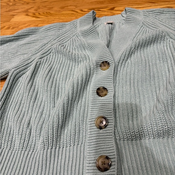 A New Day Aqua Blue Button Up Cardigan Sweater sz M - Picture 5 of 7